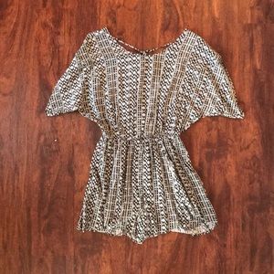 BCBG black and white romper